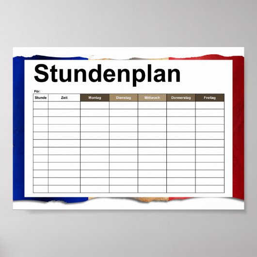 Flagge Frankreichs Poster (Vorne)