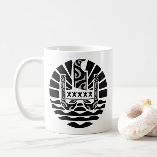 Flagge Frankreichs (Schwarz) Kaffeetasse (Mit Donut)