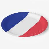 Flagge Frankreichs Tricolore Pappteller (Schrägansicht)