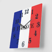 Flagge Frankreichs Tricolore Quadratische Wanduhr (Winkel)