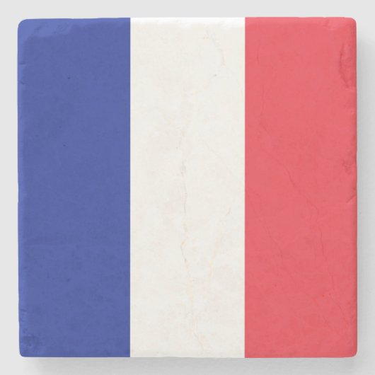 Flagge Frankreichs Tricolore Steinuntersetzer (Vorderseite)