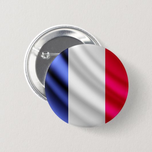Flagge Frankreichs wellenartig bewegender pinback Button (Vorne & Hinten)