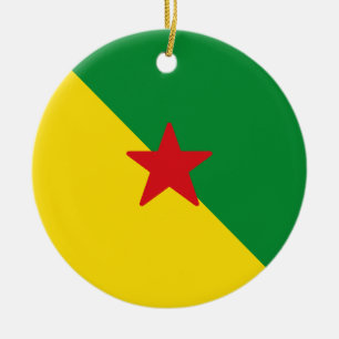 Flagge Französisch-Guayana Keramik Ornament