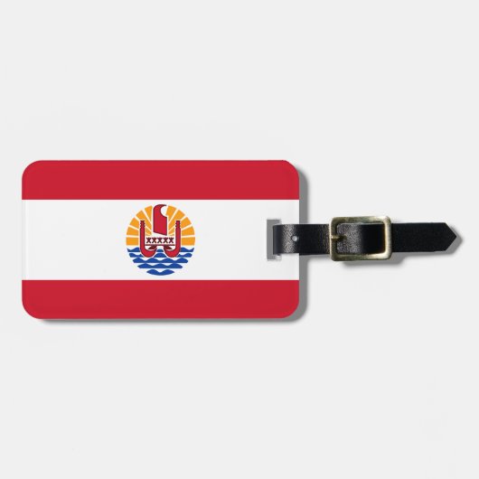 Flagge Französisch-Polynesiens Gepäckanhänger (Vorderseite horizontal)