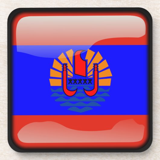 Flagge Französisch-Polynesiens Getränkeuntersetzer (Vorderseite)