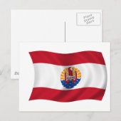Flagge Französisch-Polynesiens Postkarte (Vorne/Hinten)