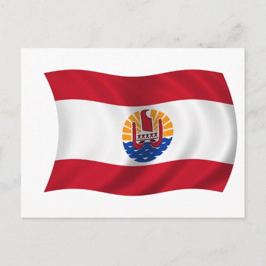 Flagge Französisch-Polynesiens Postkarte (Vorderseite)