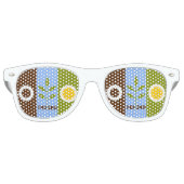 Flagge Fresnos, California Retro Sungaro Partybrille (Vorderseite)