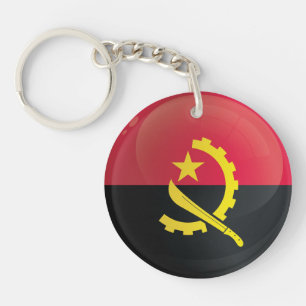 Flagge für Angola-Runde Schlüsselanhänger