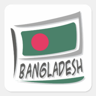 Flagge für Bangladesch - Prix Quadratischer Aufkleber