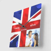 Flagge für benutzerdefiniertes Foto England Quadratische Wanduhr (Winkel)