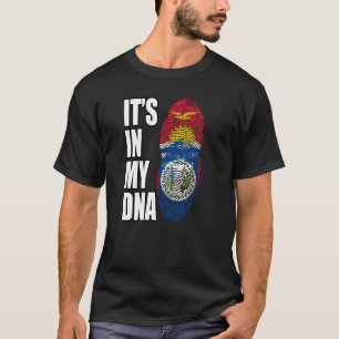 Flagge für das belizische und Kiribati-Mix-DNA-Erb T-Shirt