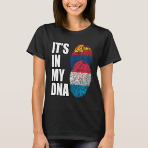 Flagge für das luxemburgische und mongolische DNA- T-Shirt