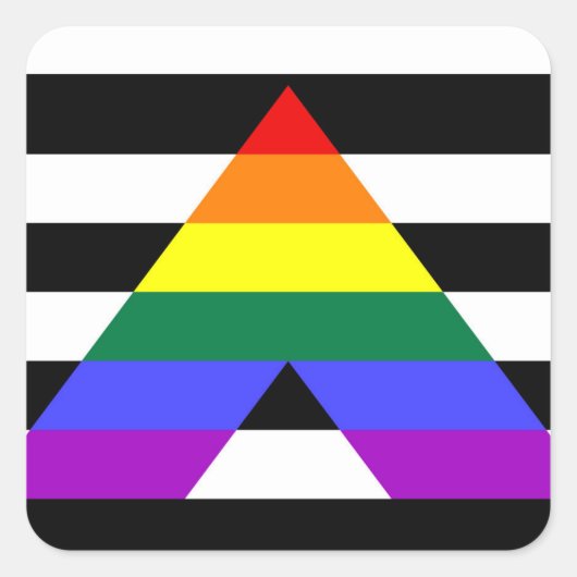 Flagge für gerade Allegie Quadratischer Aufkleber (Vorderseite)