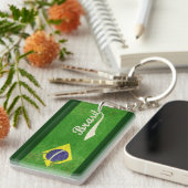 Flagge für grünes Brasilien Schlüsselanhänger (Vorderseite rechts)