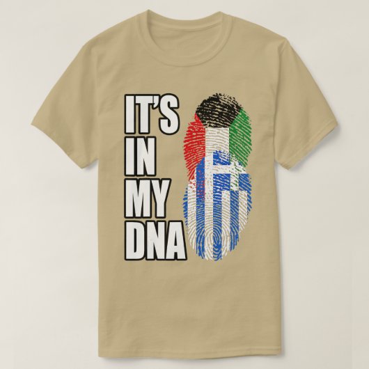 Flagge für kuwaitische und griechische DNA-Mischun T-Shirt (Design vorne)