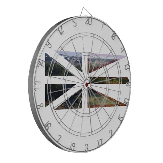 Flagge für Neufundland Dartscheibe (Vorderseite Links)