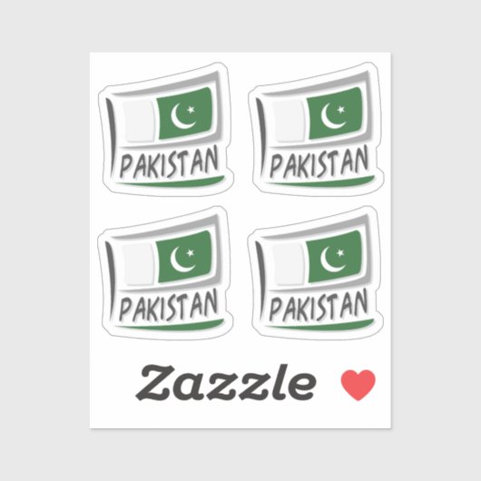 Flagge für Pakistan Aufkleber (Blatt)