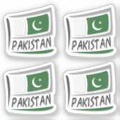 Flagge für Pakistan Aufkleber (Vorderseite)