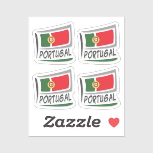 Flagge für Portugal Aufkleber (Blatt)