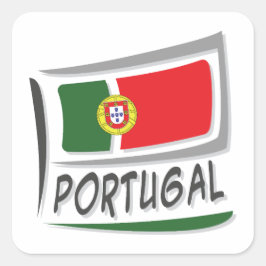 Flagge für Portugal Quadratischer Aufkleber