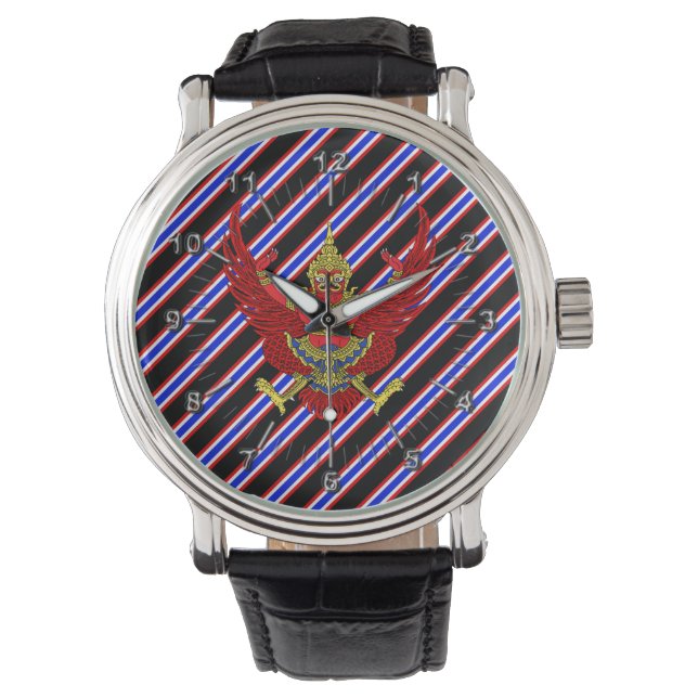 Flagge für Thai Stripes Armbanduhr (Vorderseite)
