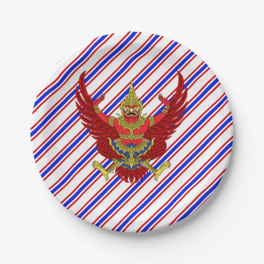 Flagge für Thai Stripes Pappteller (Vorderseite)