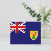 Flagge für Türken und Caicos Postkarte (Stehend Vorderseite)