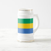 Flagge Gabuns Bierglas (VorderseiteRechts)