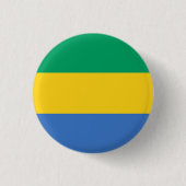 Flagge Gabuns Button (Vorderseite)