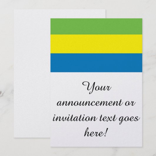 Flagge Gabuns Einladung (Vorne/Hinten)