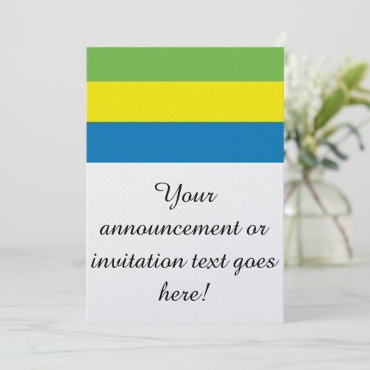 Flagge Gabuns Einladung (Stehend Vorderseite)