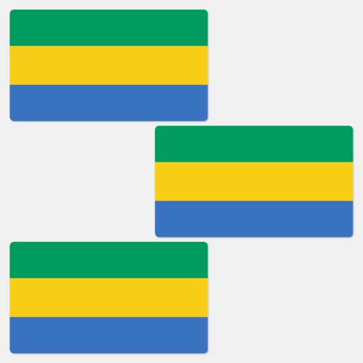 Flagge Gabuns Etiketten (Gruppe)