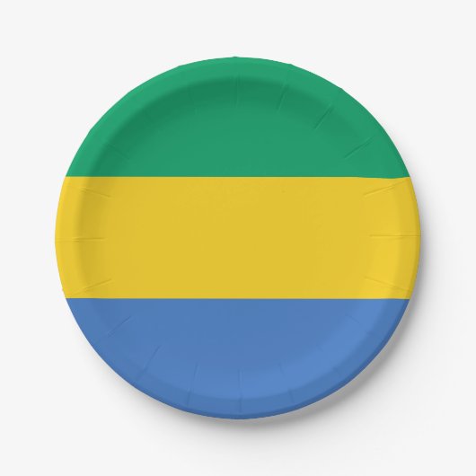 Flagge Gabuns Pappteller (Vorderseite)
