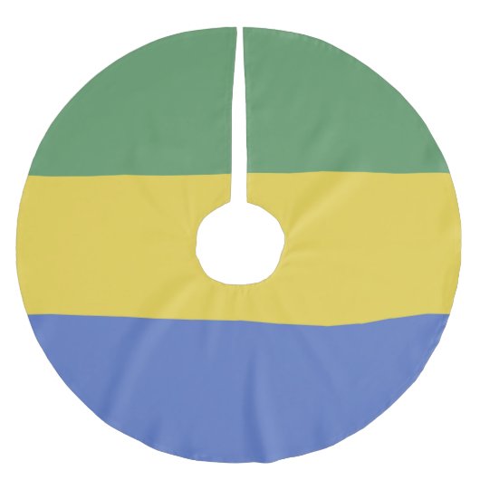 Flagge Gabuns Polyester Weihnachtsbaumdecke (Vorderseite)