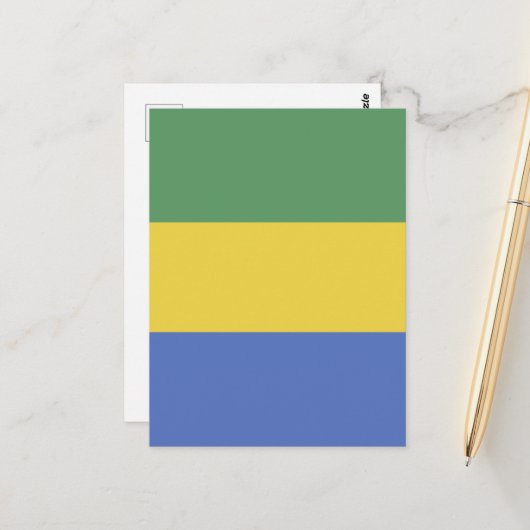 Flagge Gabuns Postkarte (Vorderseite/Rückseite Beispiel)
