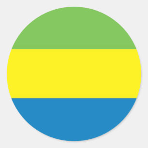 Flagge Gabuns Runder Aufkleber