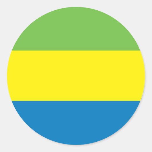 Flagge Gabuns Runder Aufkleber (Vorderseite)