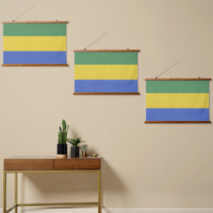Flagge Gabuns Wandteppich Mit Holzrahmen
