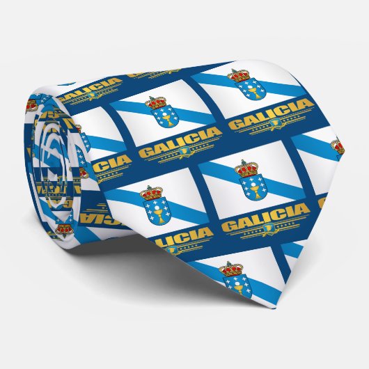 Flagge Galiciens Krawatte (Gerollt)
