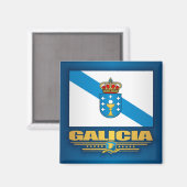 Flagge Galiciens Magnet (Vorderseite/Rückseite)