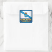 Flagge Galiciens Quadratischer Aufkleber (Tasche)