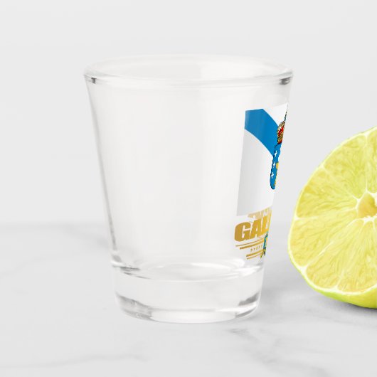 Flagge Galiciens Schnapsglas (Links)