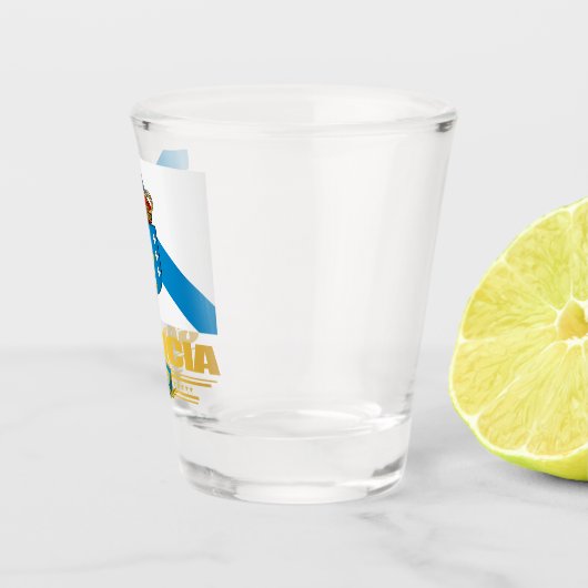 Flagge Galiciens Schnapsglas (Rechts)