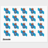 Flagge Galiciens (Spanien) Quadratischer Aufkleber (Blatt)