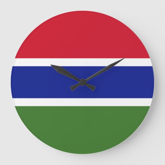 Flagge Gambias Große Wanduhr (Vorderseite)