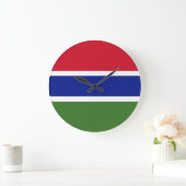 Flagge Gambias Große Wanduhr (Zuhause)