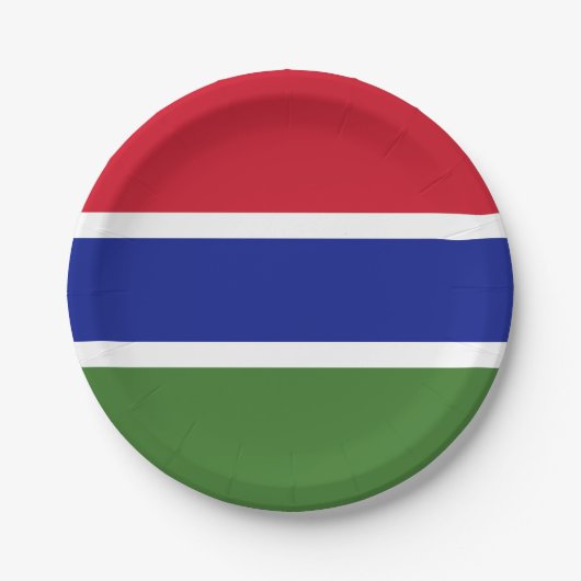 Flagge Gambias Pappteller (Vorderseite)