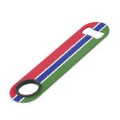 Flagge Gambias Speed Flaschenöffner (Vorderseite Schrägansicht)