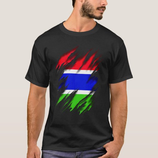 Flagge Gambias T-Shirt (Vorderseite)